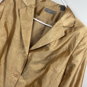 NWT Kate Sz Hill 16w Brocade Floral Jacket Coat Top Champagne Gold Women's